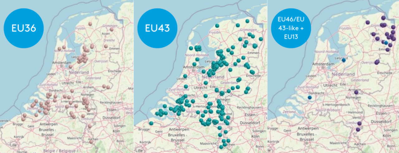 Locaties EU stammen Nederland