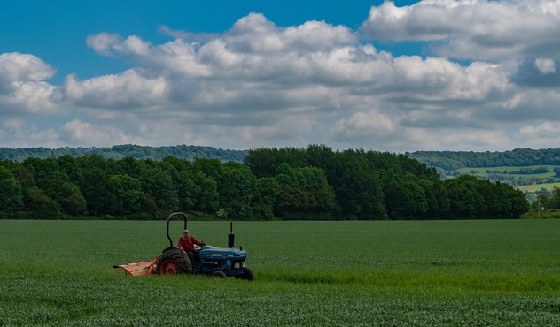 Tractor in field